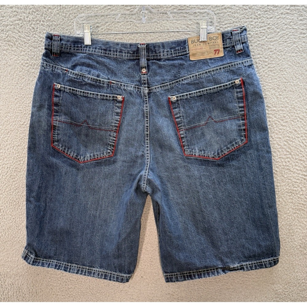 Vintage Bugle Boy Shorts Mens 42 Blue Denim Jorts Baggy Grunge Skater 90s Y2K *‎